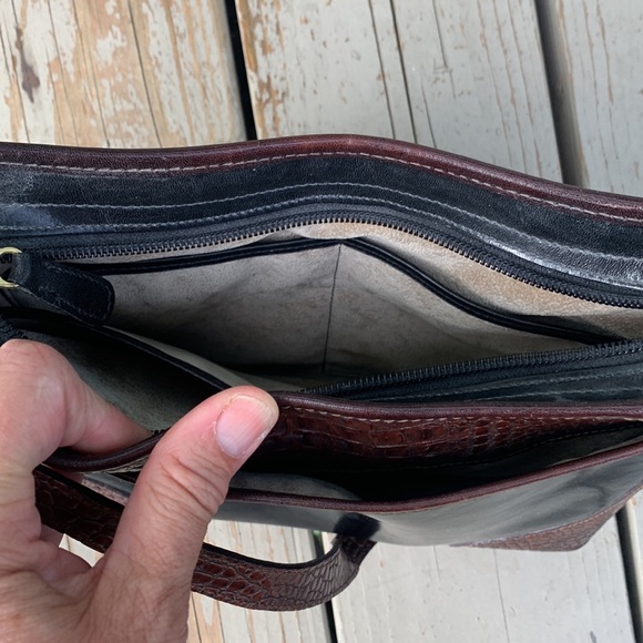 Brahmin Tuscan Brown Croc Embossed crossbody handbag - Picture 3 of 16